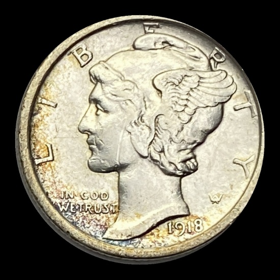 1918 Mercury Dime CLOSELY UNCIRCULATED