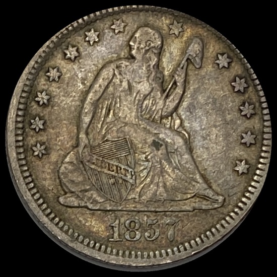 1837 Silver Seated Liberty Quarter LIGHTLY CIRCULATED