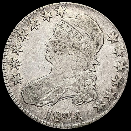 1824 Capped Bust Half Dollar LIGHTLY CIRCULATED