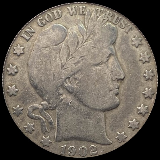 1902-S Silver Barber Half Dollar NICELY CIRCULATED