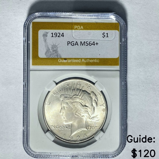 1924 Peace Dollar PGA MS64+