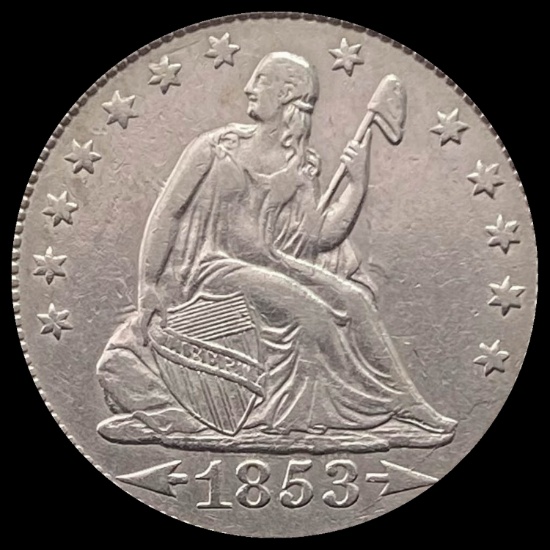 1853 Seated Liberty Quarter (No Arrows) CLOSELY UNCIRCULATED