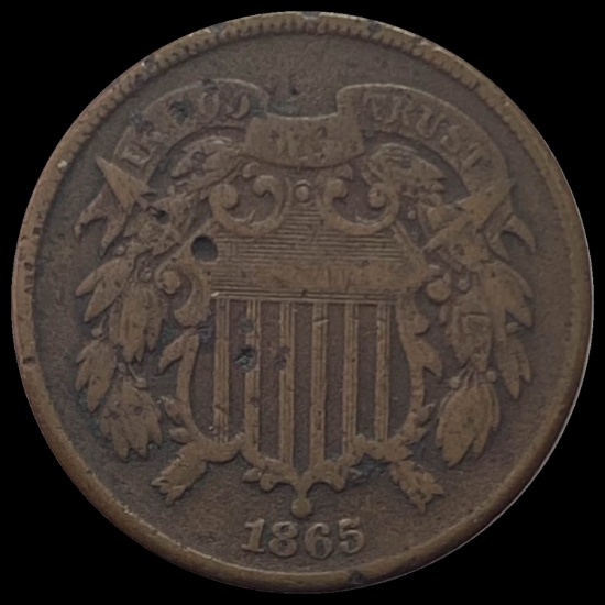 1865 Bronze Two-Cent Piece NICELY CIRCULATED