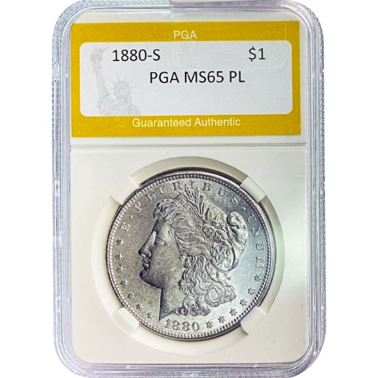 1880-S Morgan Dollar PGA MS65 PL