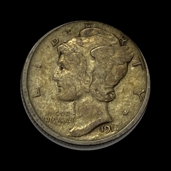 1917 Mercury Dime LIGHTLY CIRCULATED
