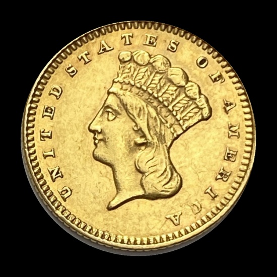 1873 Gold $1 Indian Head Type 3 CHOICE AU