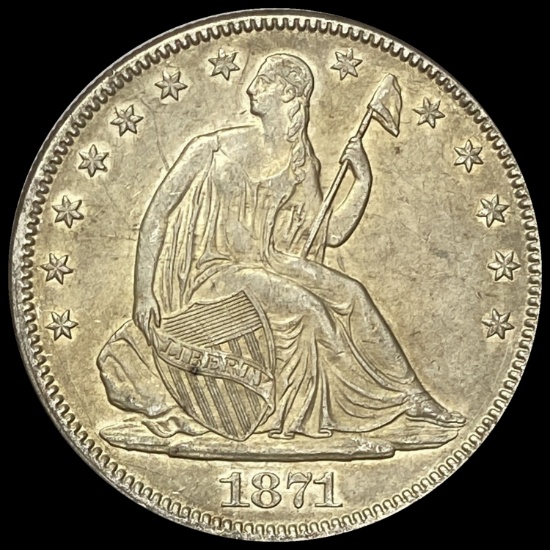 1871 Seated Liberty Half Dollar CLOSELY UNCIRCULATED