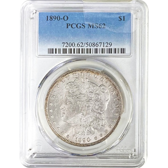1890-O Morgan Silver Dollar PCGS MS62
