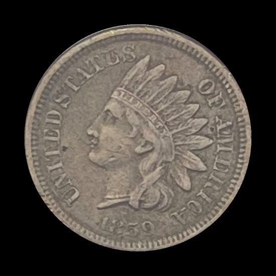 1859 Copper-Nickel Indian Head Cent ABOUT UNCIRCULATED