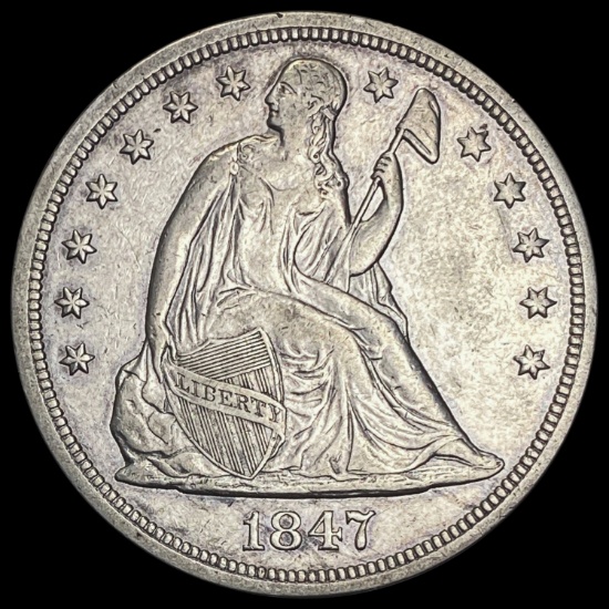 1847 Seated Liberty Dollar CLOSELY UNCIRCULATED CLOSELY UNCIRCULATED