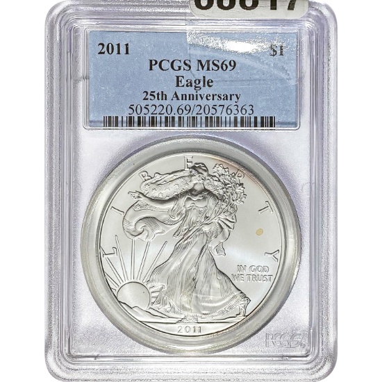 2011 $1 American Silver Eagle PCGS MS69