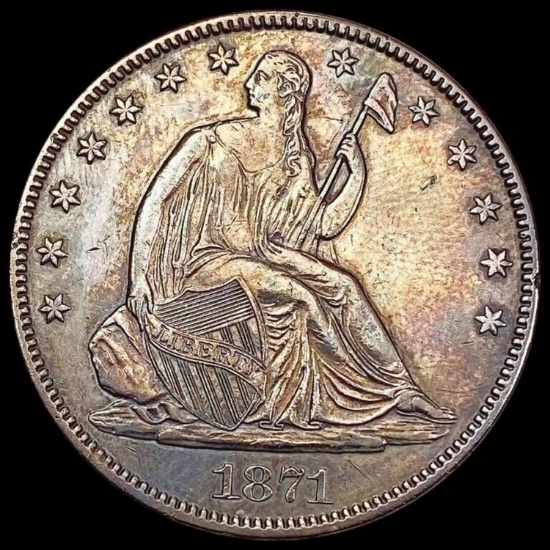 1871 Seated Liberty Half Dollar UNCIRCULATED