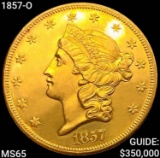 1857-O $20 Gold Double Eagle GEM BU