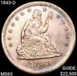 1843-O Seated Liberty Quarter GEM BU