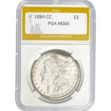 1884-CC Morgan Dollar PGA MS65