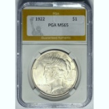 1922 $1 Peace Dollar PGA MS65