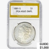 1881-S Morgan Silver Dollar PGA MS65 DMPL