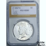 1927-S Peace Dollar PGA MS60