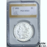 1892 Morgan Dollar PGA MS63 SILVER