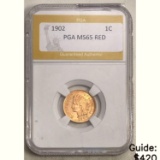1902 1C Indian Head PGA MS65 RED