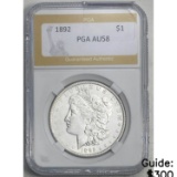 1892 Morgan Dollar PGA AU58