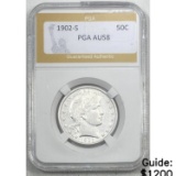 1902-S Barber Half Dollar PGA AU58