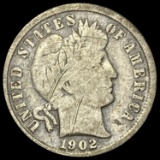 1902-S Silver Barber Dime NICELY CIRCULATED