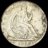 1860-O Silver Half Dollar CLOSELY UNCIRCULATED