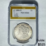 1886-O Morgan Dollar PGA MS60 SILVER