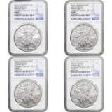 2021-(P) American Silver Eagle Lot [4 Coins] NGC MS69
