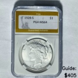 1928-S Peace Dollar PGA MS64