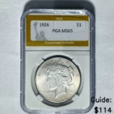 1926 Peace Dollar PGA MS65