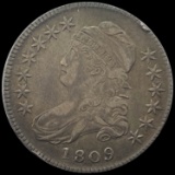 1809 Silver 50C Capped Bust Half Dollar CLOSELY UNCIRCULATED