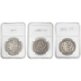 1878-1891 Key Date Carson City Morgan Silver Dollar Lot [3 Coins]