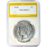1928 Peace Dollar PGA MS63+