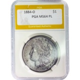 1884-O Morgan Dollar PGA MS64 PL