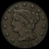 1848 Braided Hair Large Cent LIGHTLY CIRCULATED