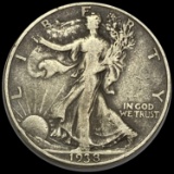 1938-D Silver Half Dollar Walking Liberty LIGHTLY CIRCULATED