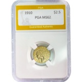 1910 $2.5 Indian Head PGA MS62