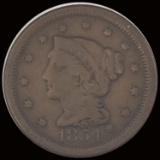 1854 Braided Hair Large Cent LIGHTLY CIRCULATED