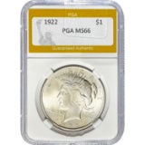 1922 Peace Dollar PGA MS66