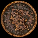 1851 Braided Hair Half Cent NICELY CIRCULATED NICELY CIRCULATED