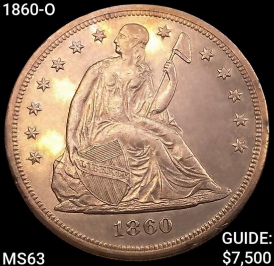 1860-O Seated Liberty Dollar CHOICE BU