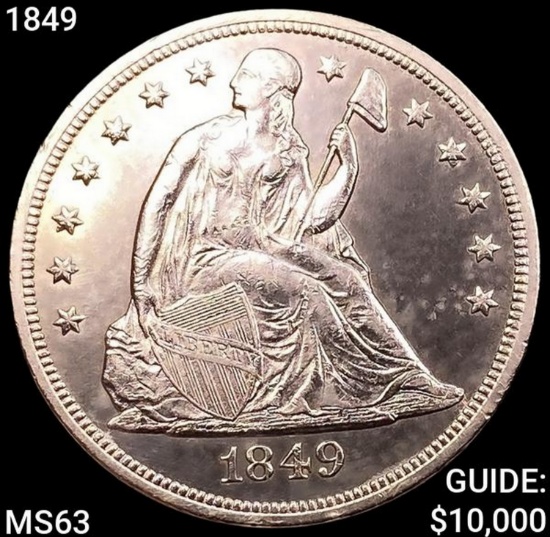1849 Seated Liberty Dollar CHOICE BU