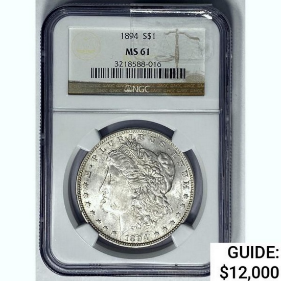1894 Morgan Silver Dollar NGC MS61