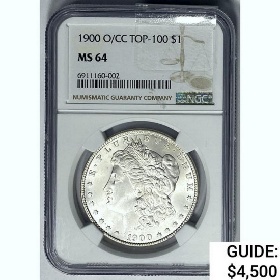1900O/CC Morgan Silver Dollar NGC MS64