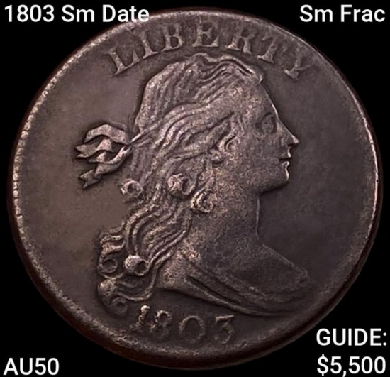 1803 Sm Date Sm Frac Draped Bust Large Cent CLOSELY UNCIRCULATED