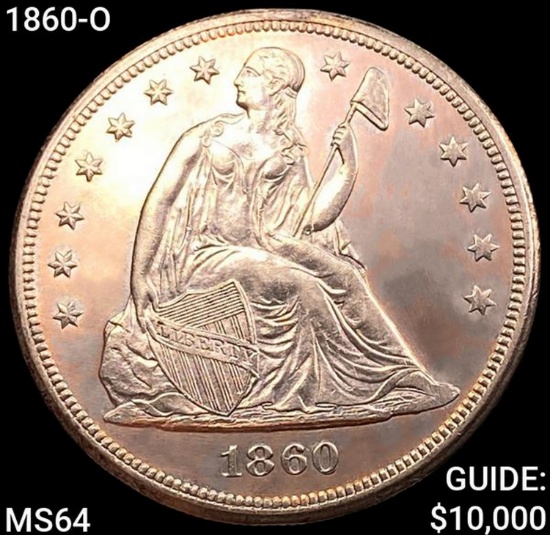 1860-O Seated Liberty Dollar CHOICE BU