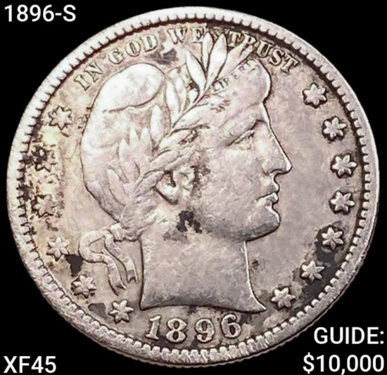 1896-S Barber Quarter NEARLY UNCIRCULATED