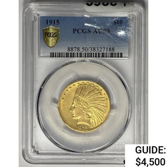1915 $10 Gold Eagle PCGS AU50